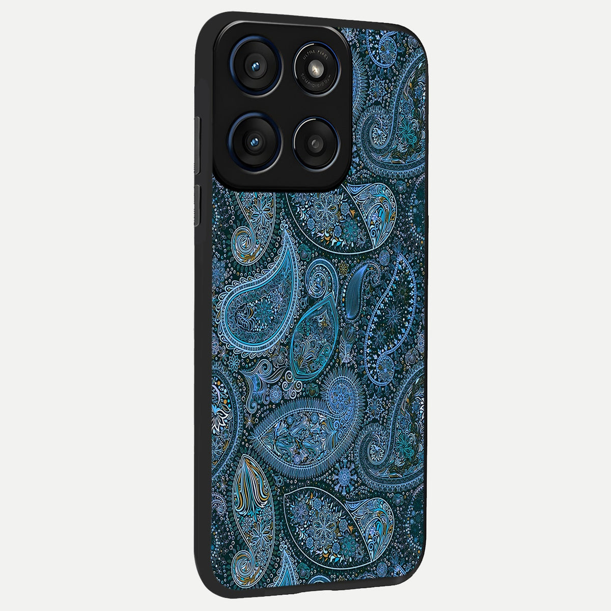  Midnight Paisley Glow back cover For Moto Edge 60 slim fit glass case with vibrant aesthetic design