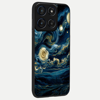  Midnight Sky Whirl back cover For Moto Edge 60 slim fit glass case with vibrant aesthetic design
