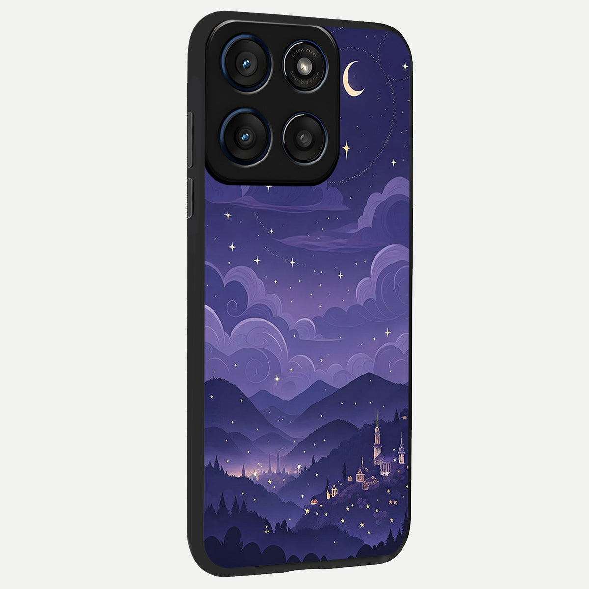  Minimal Night View back cover For Moto Edge 60 slim fit glass case with vibrant aesthetic design
