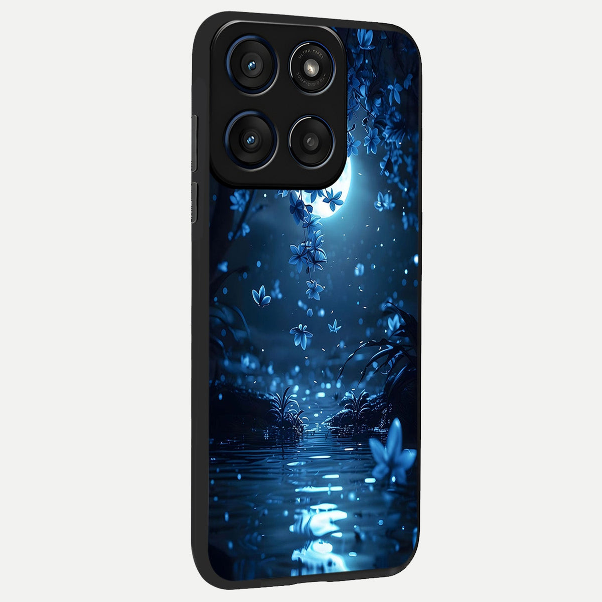  Moonlight Petal Dream back cover For Moto Edge 60 slim fit glass case with vibrant aesthetic design