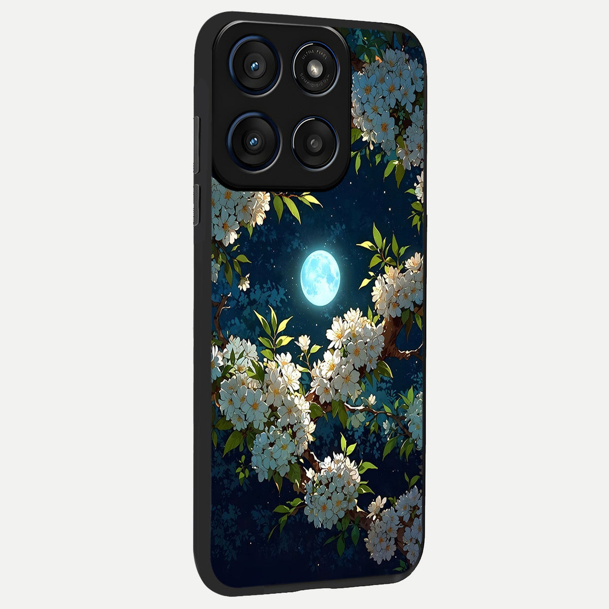  Moonlit Blossom Dream back cover For Moto Edge 60 slim fit glass case with vibrant aesthetic design