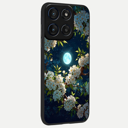  Moonlit Blossom Dream back cover For Moto Edge 60 slim fit glass case with vibrant aesthetic design