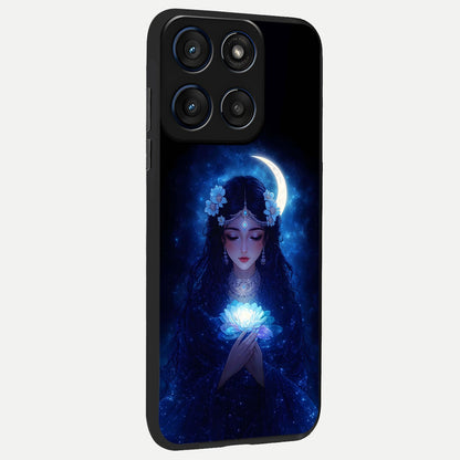  Mystic Moon Queen back cover For Moto Edge 60 slim fit glass case with vibrant aesthetic design