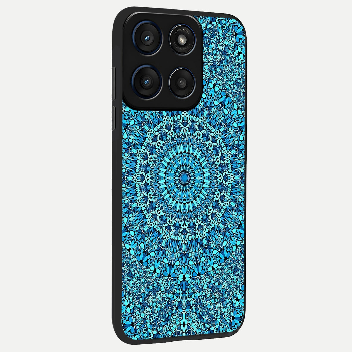  Ocean Bloom Mandala back cover For Moto Edge 60 slim fit glass case with vibrant aesthetic design