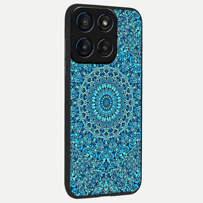  Ocean Bloom Mandala back cover For Moto Edge 60 slim fit glass case with vibrant aesthetic design