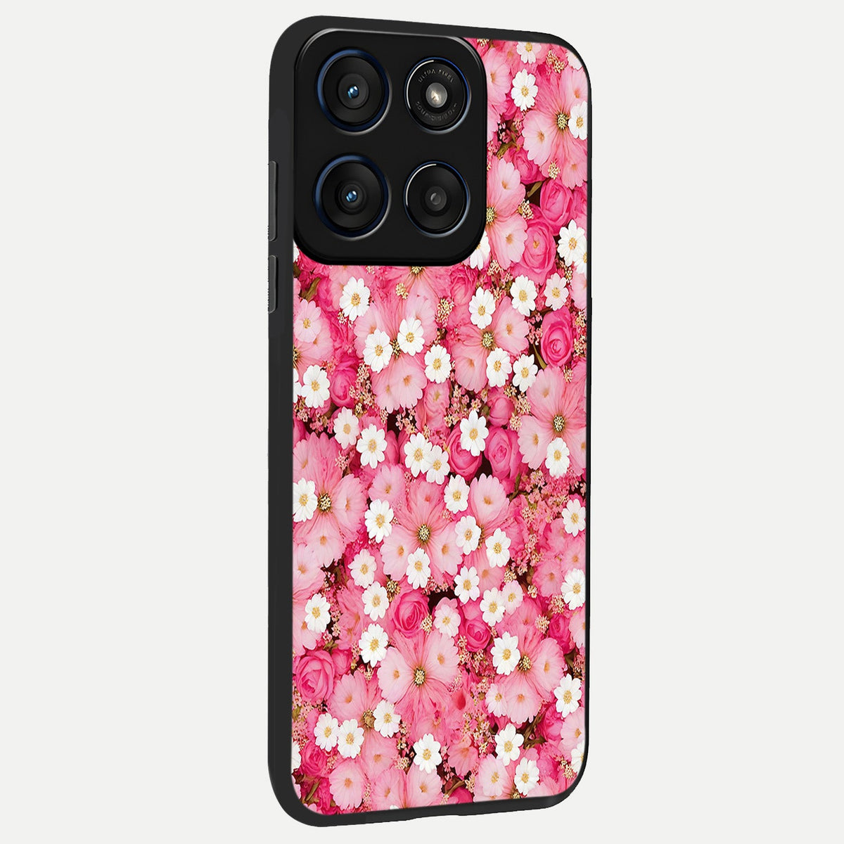  Pink Daisy Bliss back cover For Moto Edge 60 slim fit glass case with vibrant aesthetic design