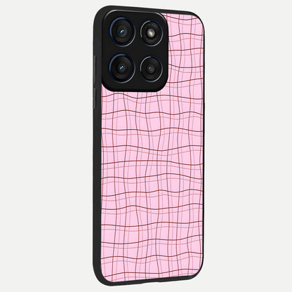  Soft Grid Bliss back cover For Moto Edge 60 slim fit glass case with vibrant aesthetic design