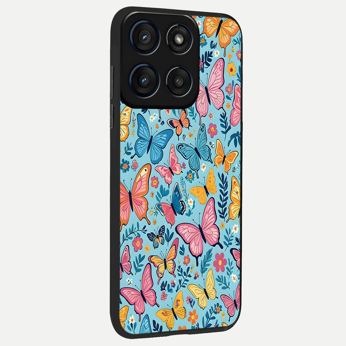  Spring Wing Garden back cover For Moto Edge 60 slim fit glass case with vibrant aesthetic design