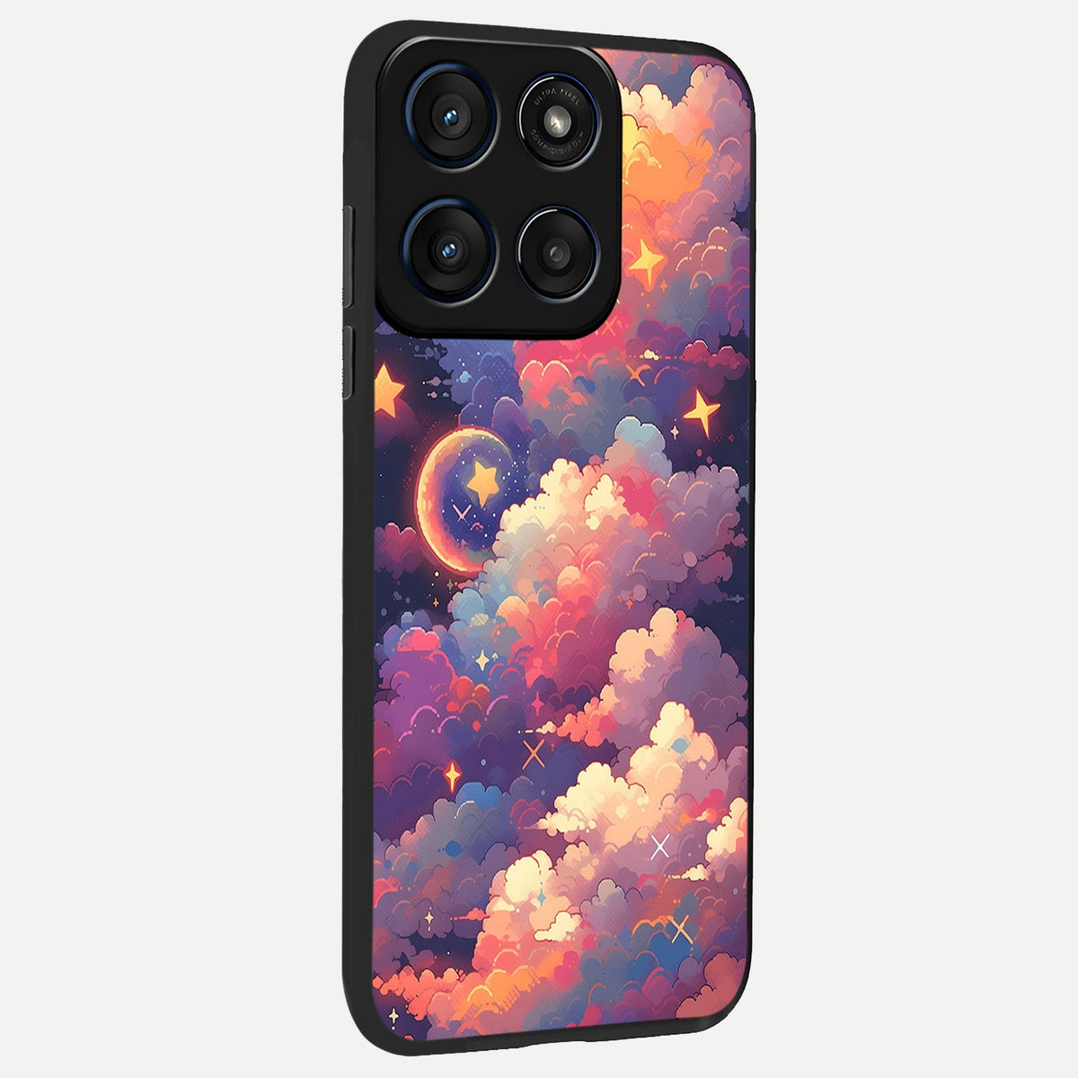  Starlit Dream Clouds back cover For Moto Edge 60 slim fit glass case with vibrant aesthetic design