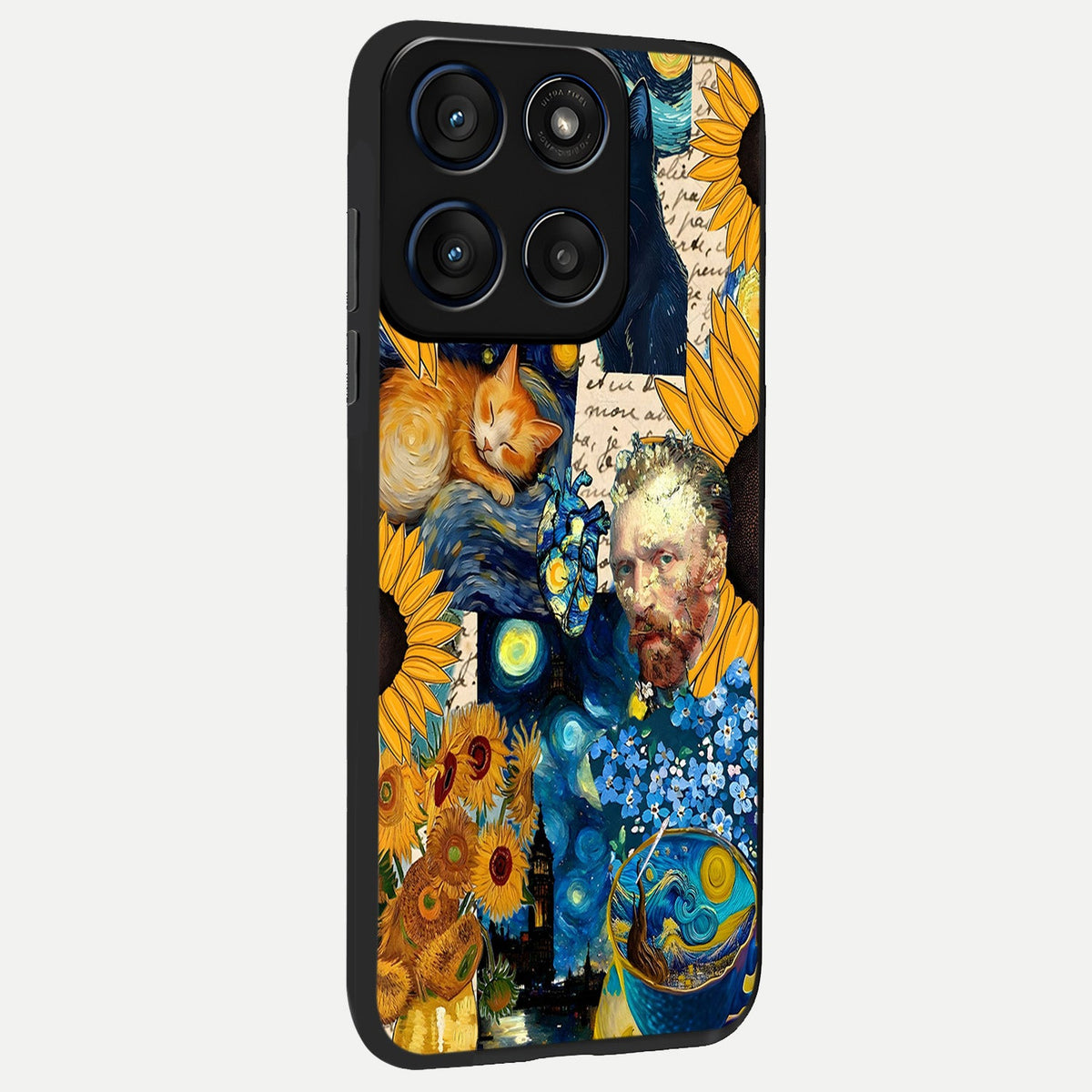  Sunflower Chic Mood Custom Name back cover For Moto Edge 60 slim fit glass case with vibrant aesthetic design