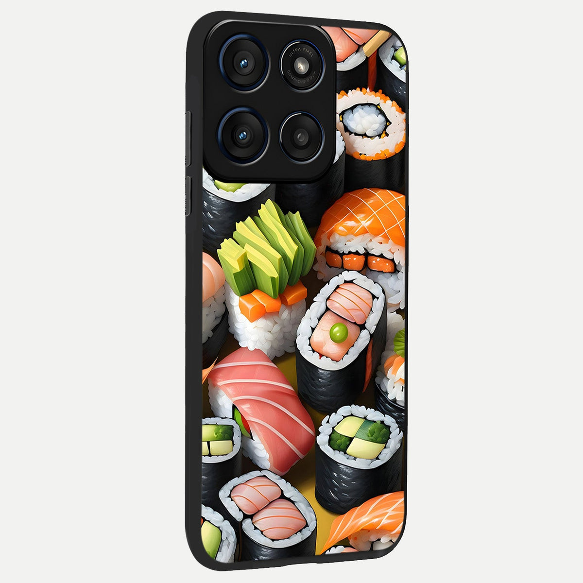 Sushi Food Pattern back cover For Moto Edge 60 slim fit glass case with vibrant aesthetic design