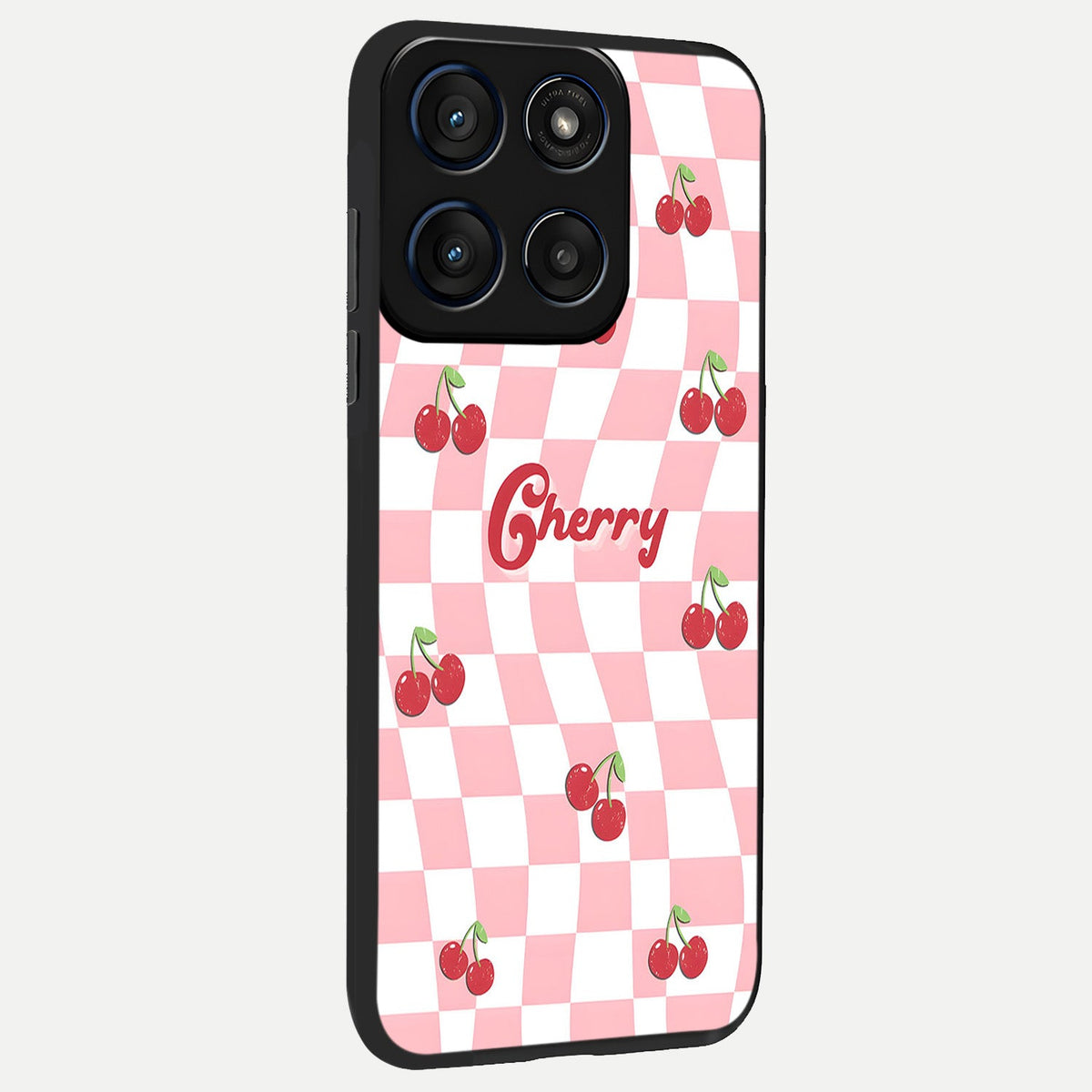  Sweet Cherry Vibes back cover For Moto Edge 60 slim fit glass case with vibrant aesthetic design