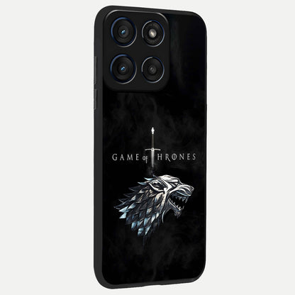  Throne Wolf Legacy back cover For Moto Edge 60 slim fit glass case with vibrant aesthetic design