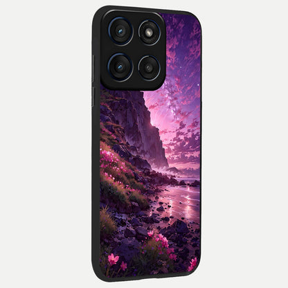  Twilight Blossom Coast back cover For Moto Edge 60 slim fit glass case with vibrant aesthetic design