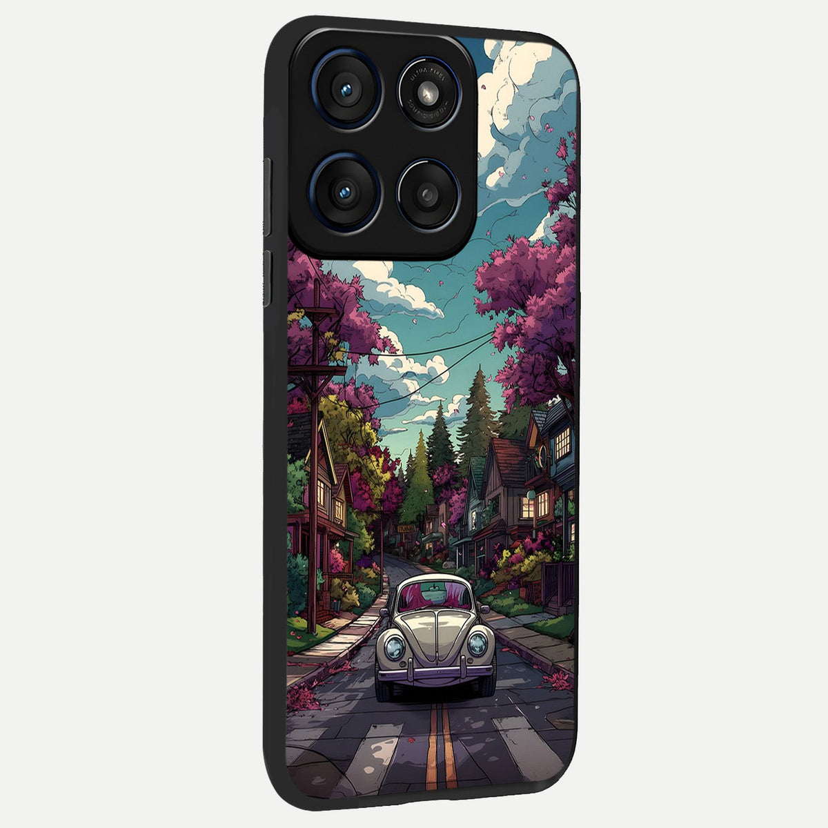  Vintage Street Drive back cover For Moto Edge 60 slim fit glass case with vibrant aesthetic design