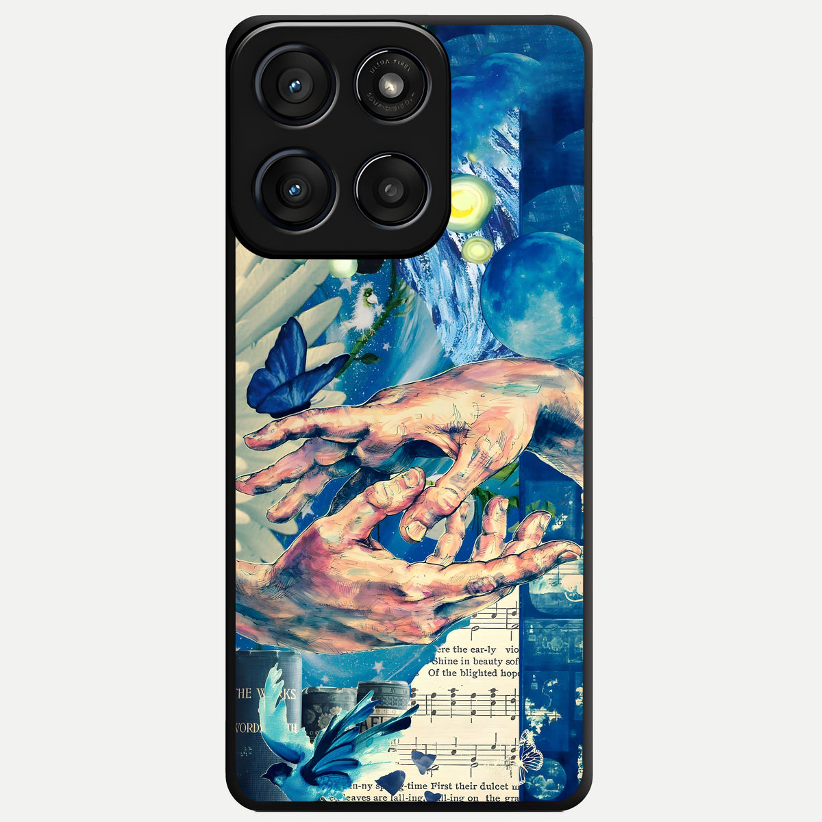  Aesthetic Divider Glass Case For Moto Edge 60 Fusion back cover – full design glossy printed glass finish