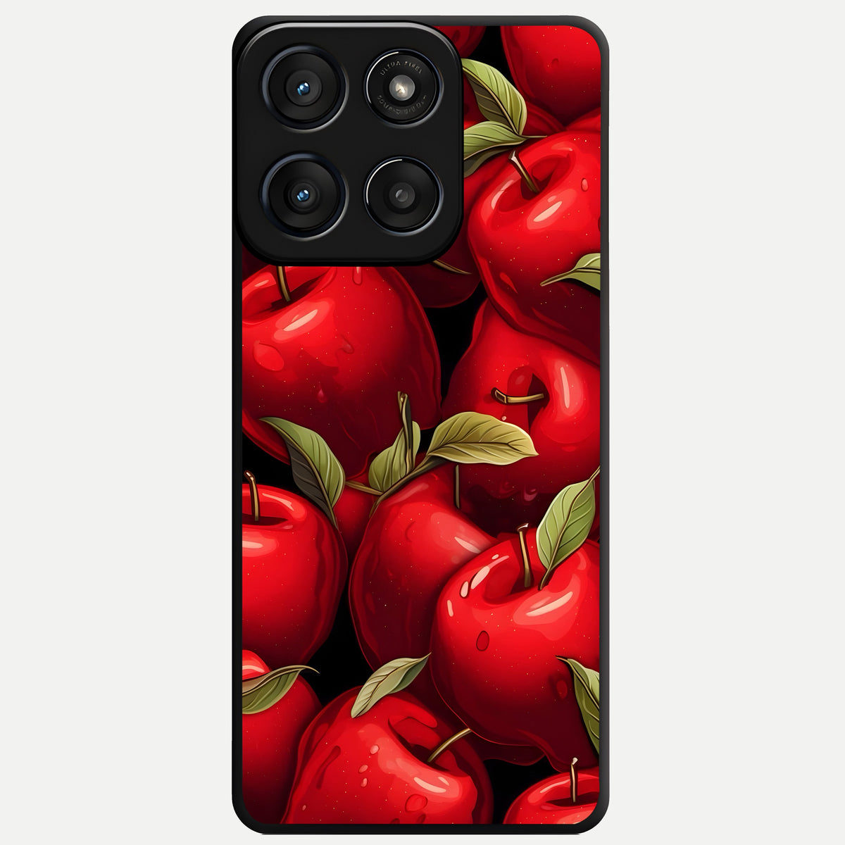  Apple Pattern Glass Case For Moto Edge 60 Fusion back cover – full design glossy printed glass finish