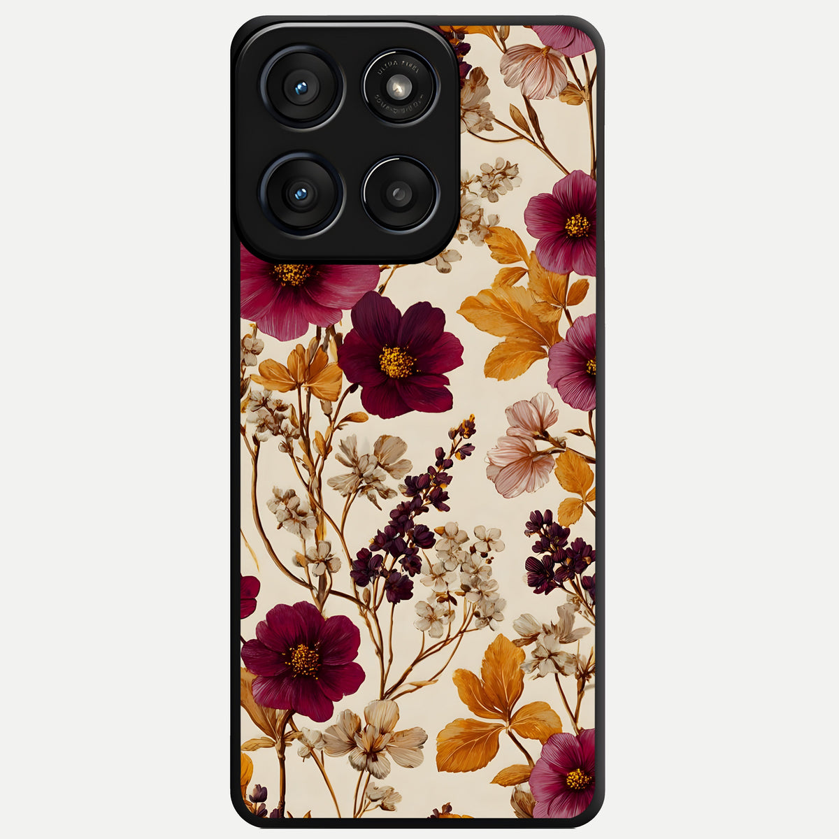  Autumn Wine Bloom Glass Case For Moto Edge 60 Fusion back cover – full design glossy printed glass finish