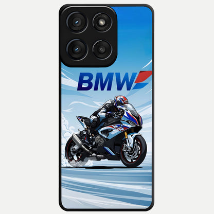  BMW Power Drift Glass Case For Moto Edge 60 Fusion back cover – full design glossy printed glass finish
