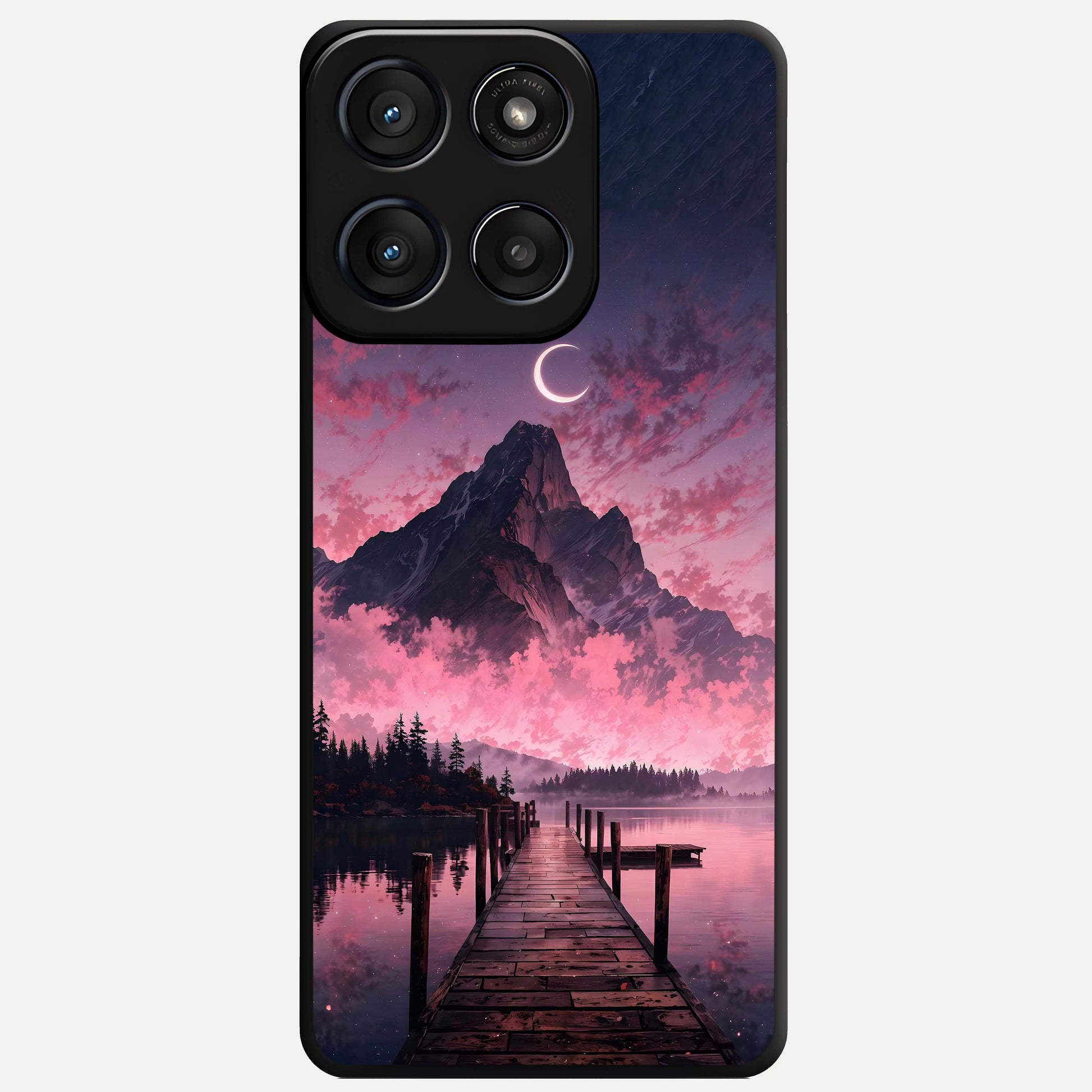  Beautiful Mountain View Glass Case For Moto Edge 60 Fusion back cover – full design glossy printed glass finish