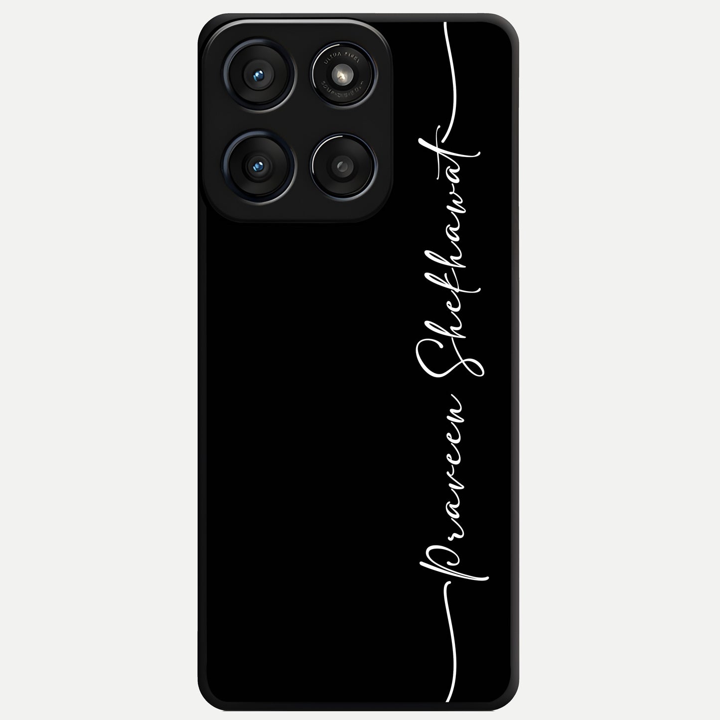  Black Tune Custom Name Glass Case For Moto Edge 60 Fusion back cover – full design glossy printed glass finish