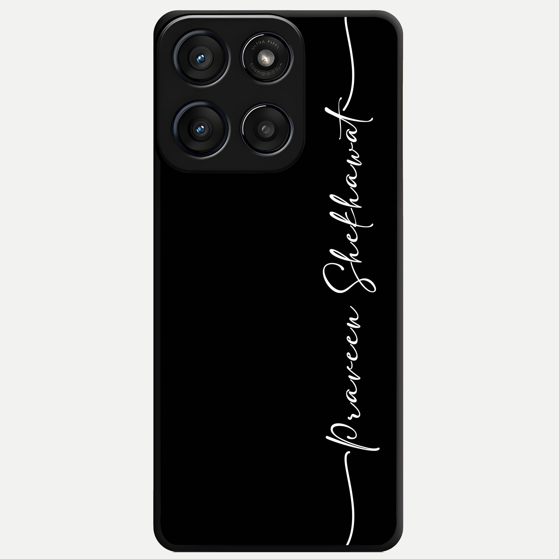  Black Tune Custom Name Glass Case For Moto Edge 60 Fusion back cover – full design glossy printed glass finish