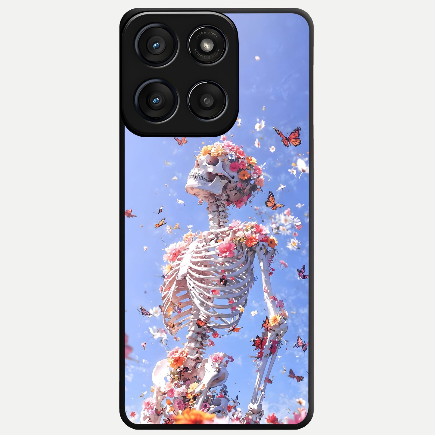  Bloom Beyond Bones Glass Case For Moto Edge 60 Fusion back cover – full design glossy printed glass finish