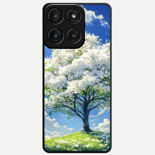  Blossom Sky Serenity Glass Case For Moto Edge 60 Fusion back cover – full design glossy printed glass finish