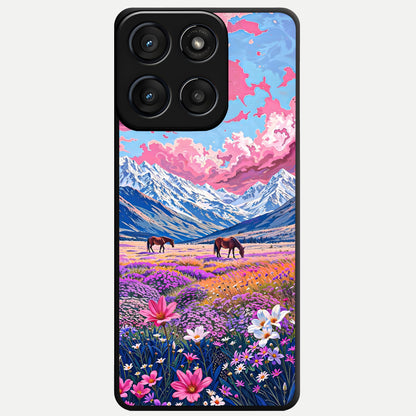  Blossom Valley Dream Glass Case For Moto Edge 60 Fusion back cover – full design glossy printed glass finish