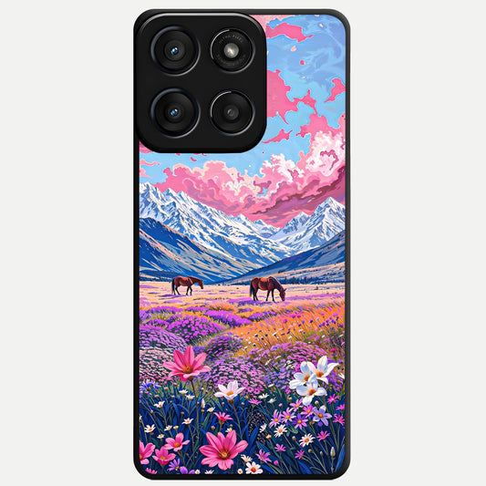  Blossom Valley Dream Glass Case For Moto Edge 60 Fusion back cover – full design glossy printed glass finish