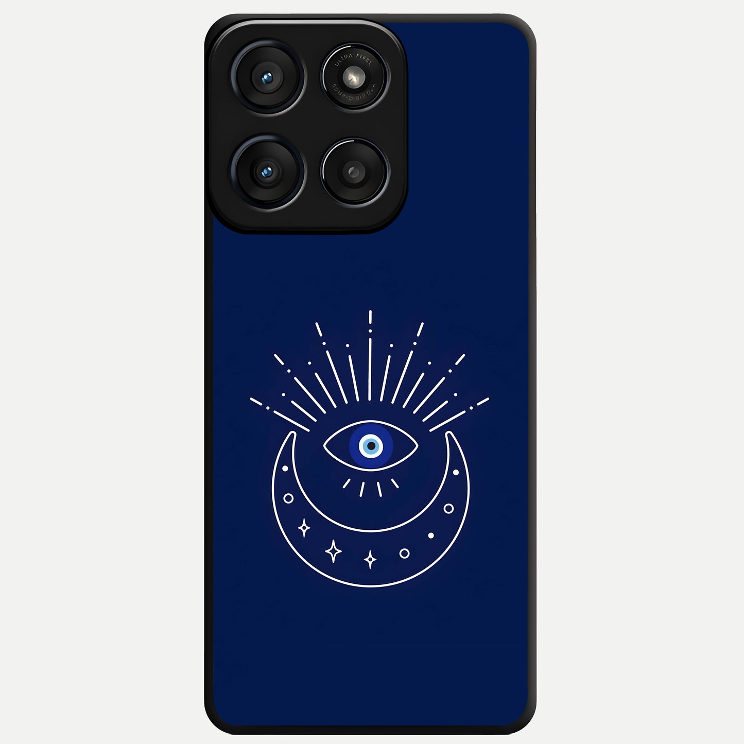  Blue Evil Eye Glass Case For Moto Edge 60 Fusion back cover – full design glossy printed glass finish
