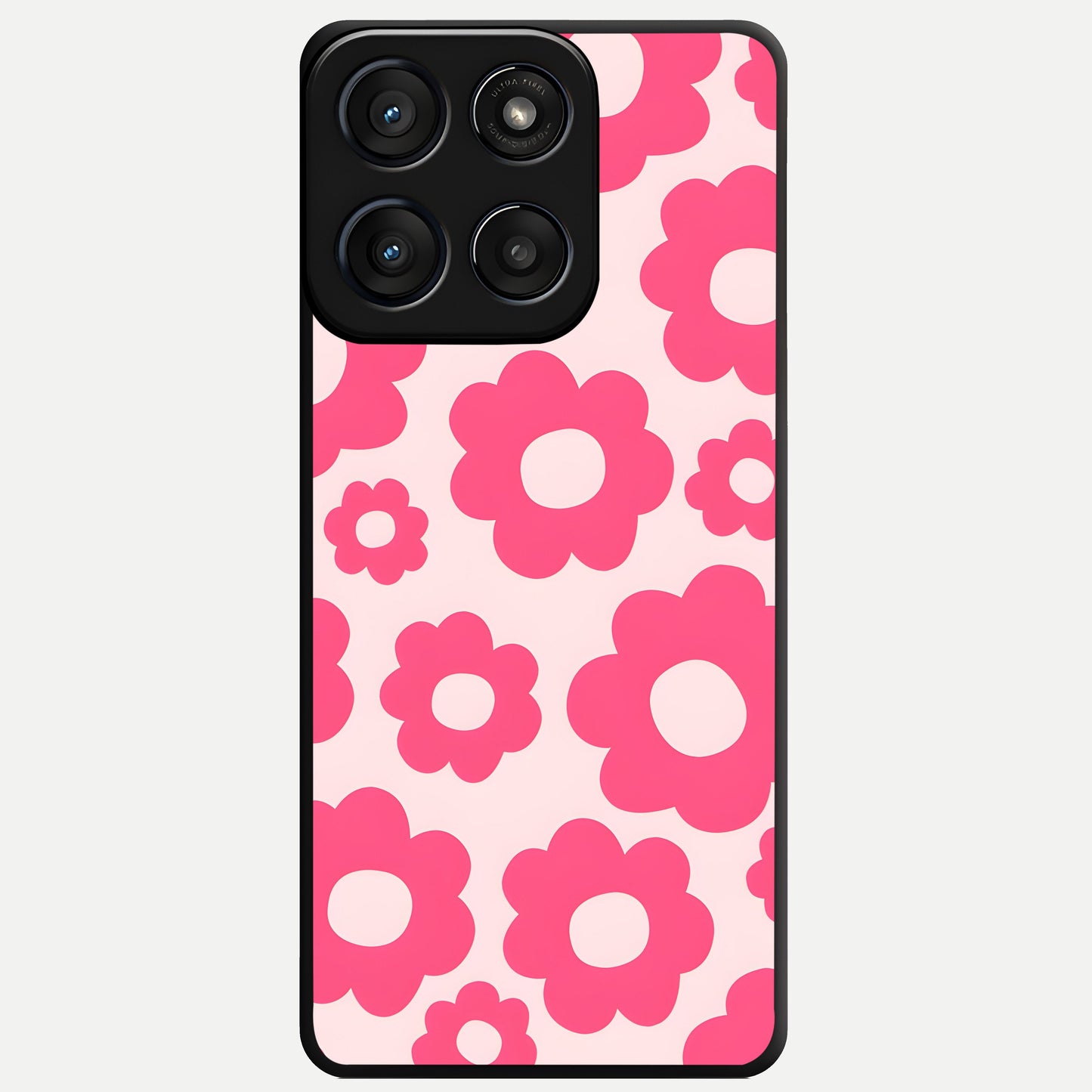  Blush Flower Pop Glass Case For Moto Edge 60 Fusion back cover – full design glossy printed glass finish