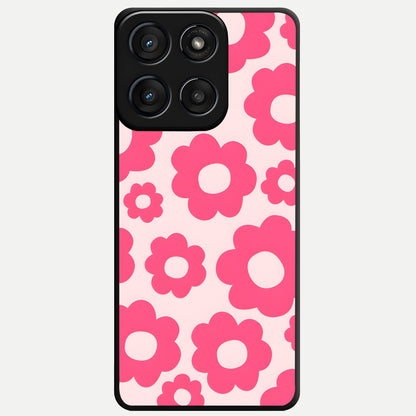  Blush Flower Pop Glass Case For Moto Edge 60 Fusion back cover – full design glossy printed glass finish