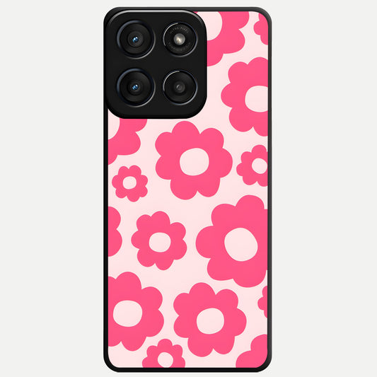  Blush Flower Pop Glass Case For Moto Edge 60 Fusion back cover – full design glossy printed glass finish
