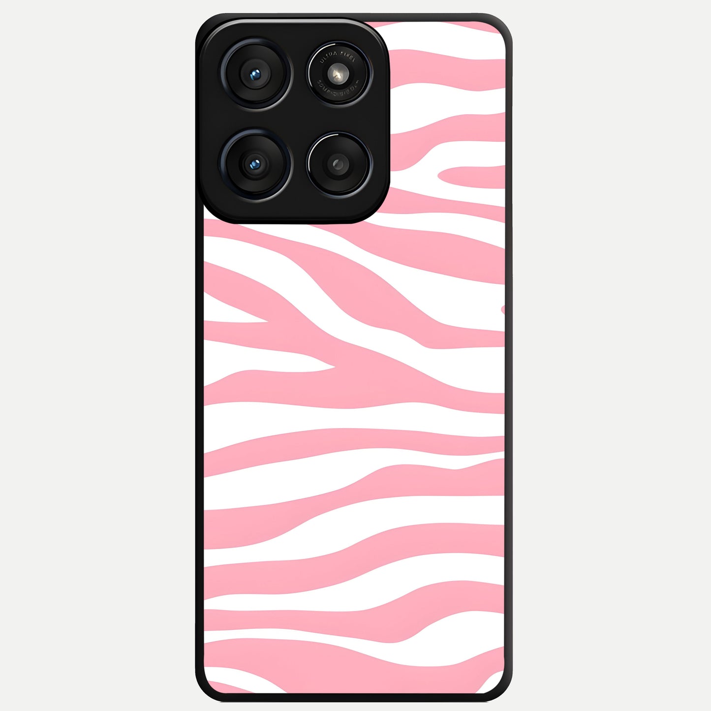  Blush Zebra Flow Glass Case For Moto Edge 60 Fusion back cover – full design glossy printed glass finish