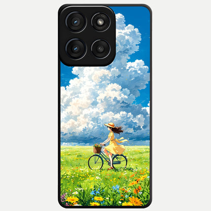  Breezy Meadow Ride Glass Case For Moto Edge 60 Fusion back cover – full design glossy printed glass finish