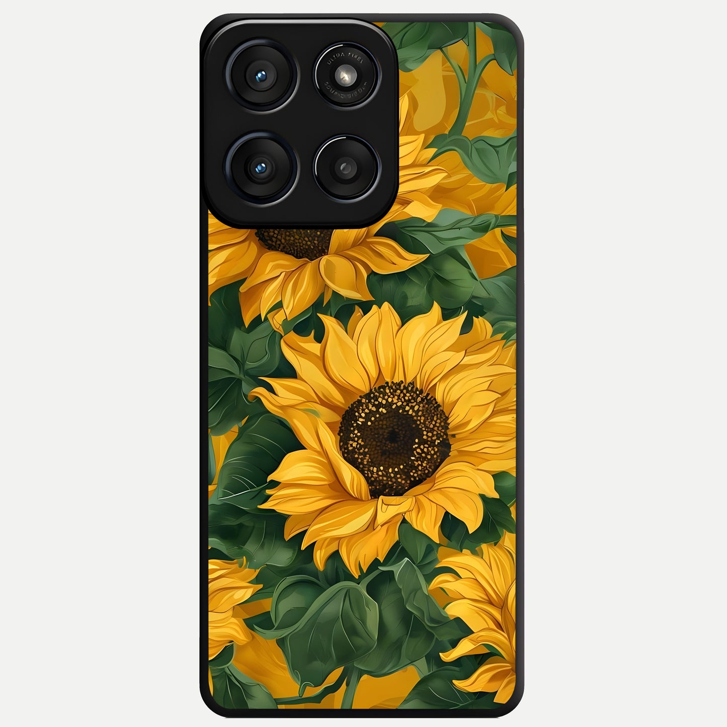  Bright Sunflower Bloom Glass Case For Moto Edge 60 Fusion back cover – full design glossy printed glass finish