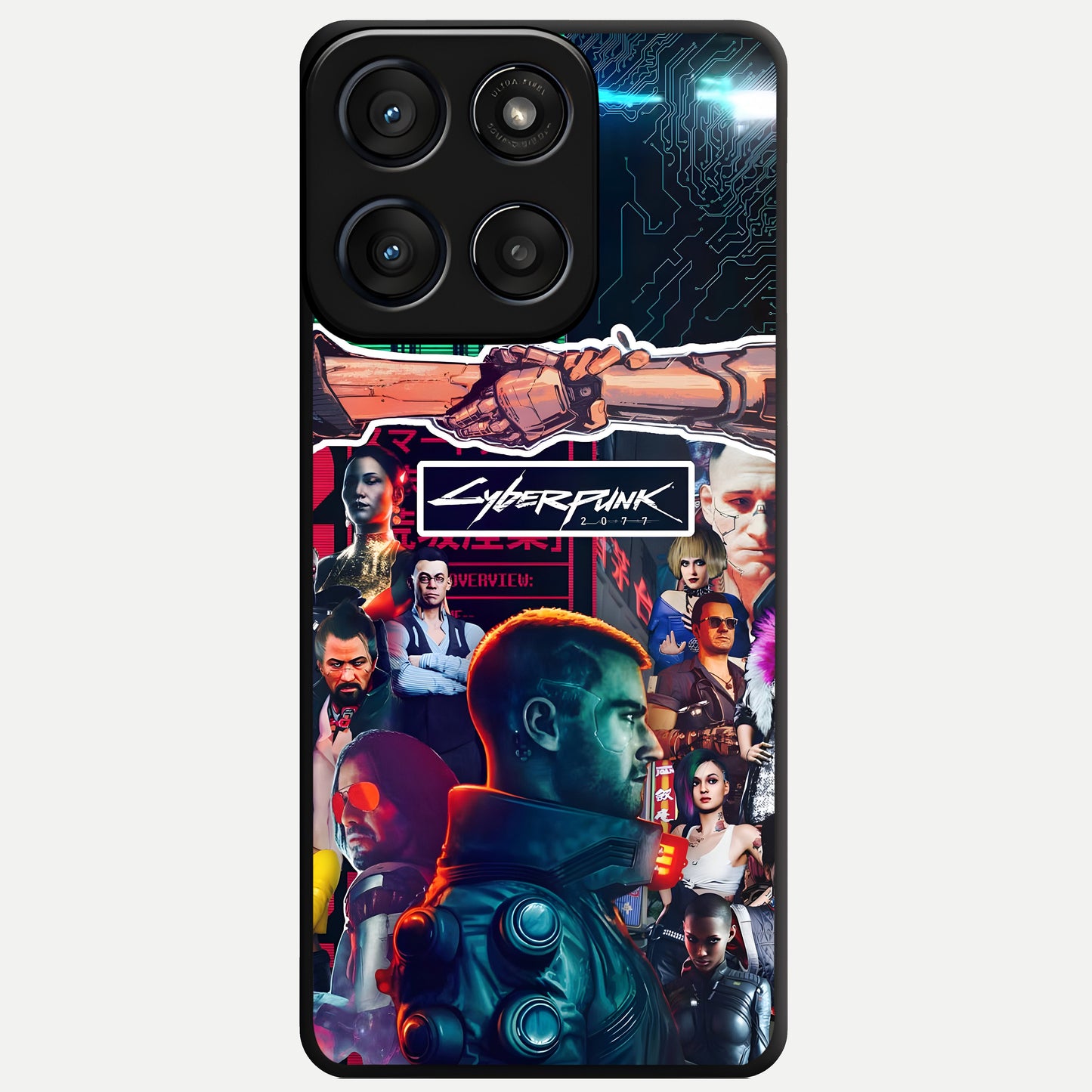  CYBERPUNK Legacy Glass Case For Moto Edge 60 Fusion back cover – full design glossy printed glass finish