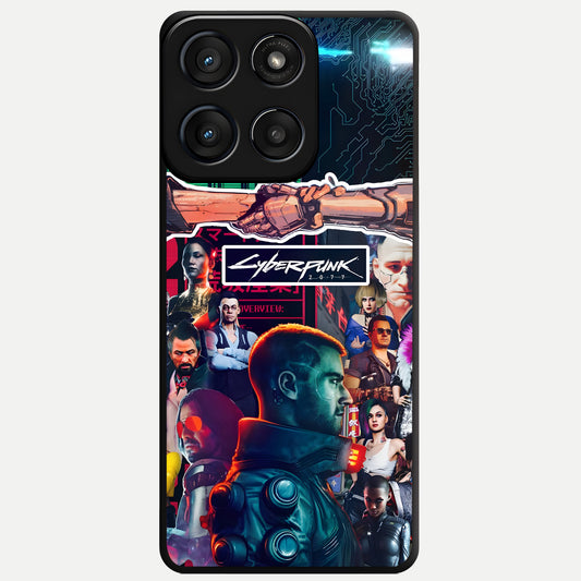  CYBERPUNK Legacy Glass Case For Moto Edge 60 Fusion back cover – full design glossy printed glass finish