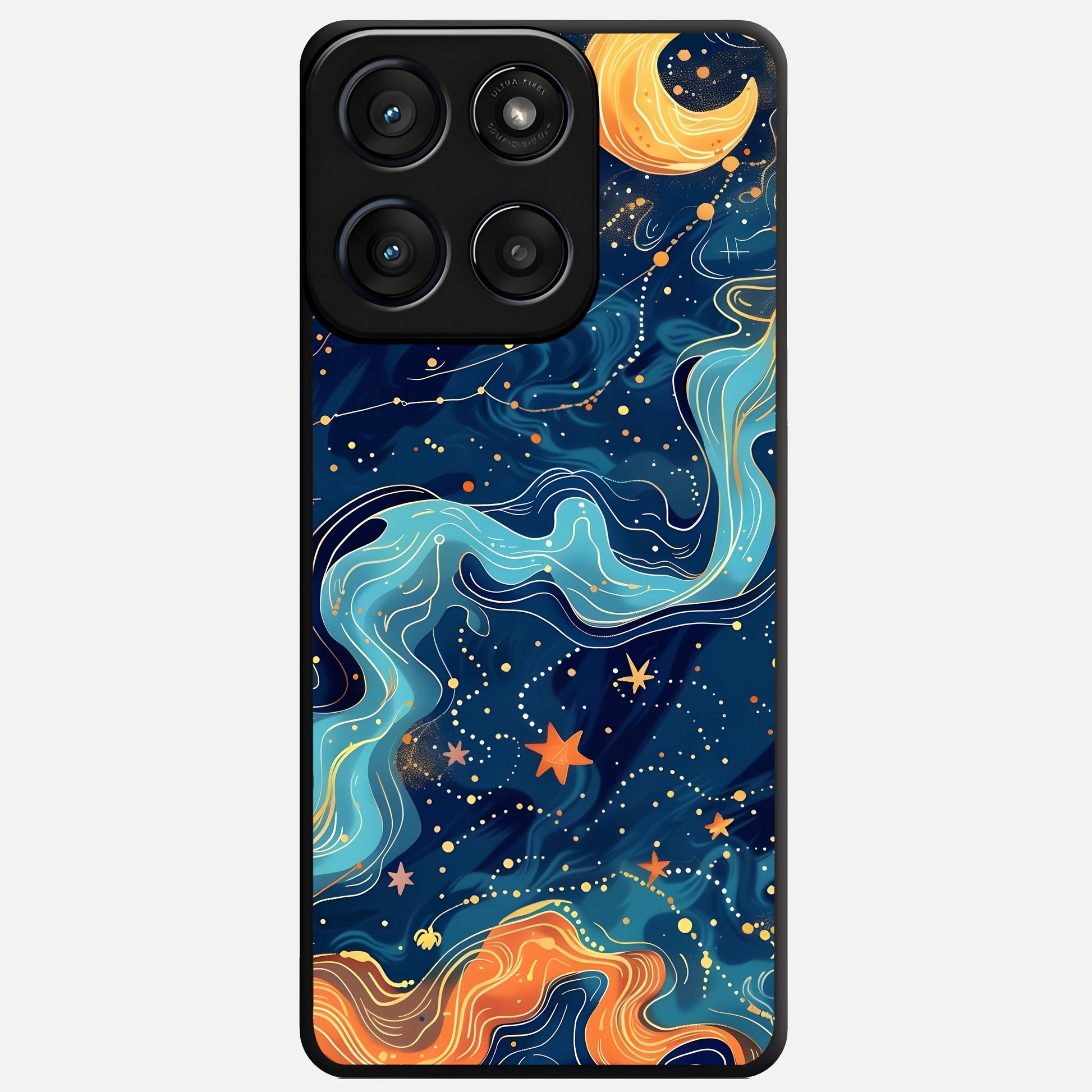  Celestial Dream Flow Glass Case For Moto Edge 60 Fusion back cover – full design glossy printed glass finish