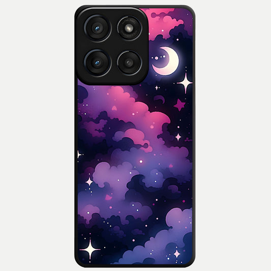  Celestial Moon Magic Glass Case For Moto Edge 60 Fusion back cover – full design glossy printed glass finish