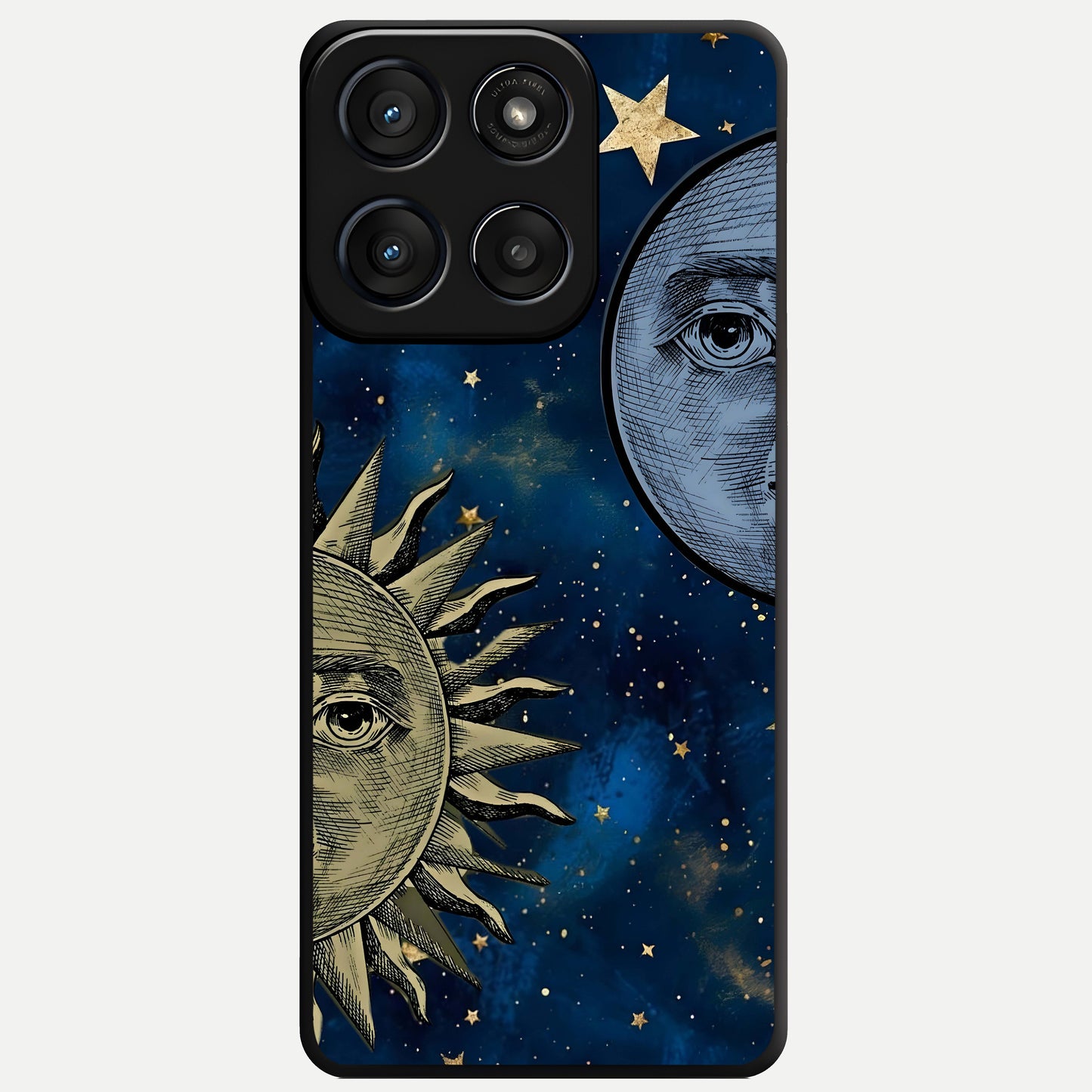 Celestial Moon With Sun Glass Case For Moto Edge 60 Fusion back cover – full design glossy printed glass finish