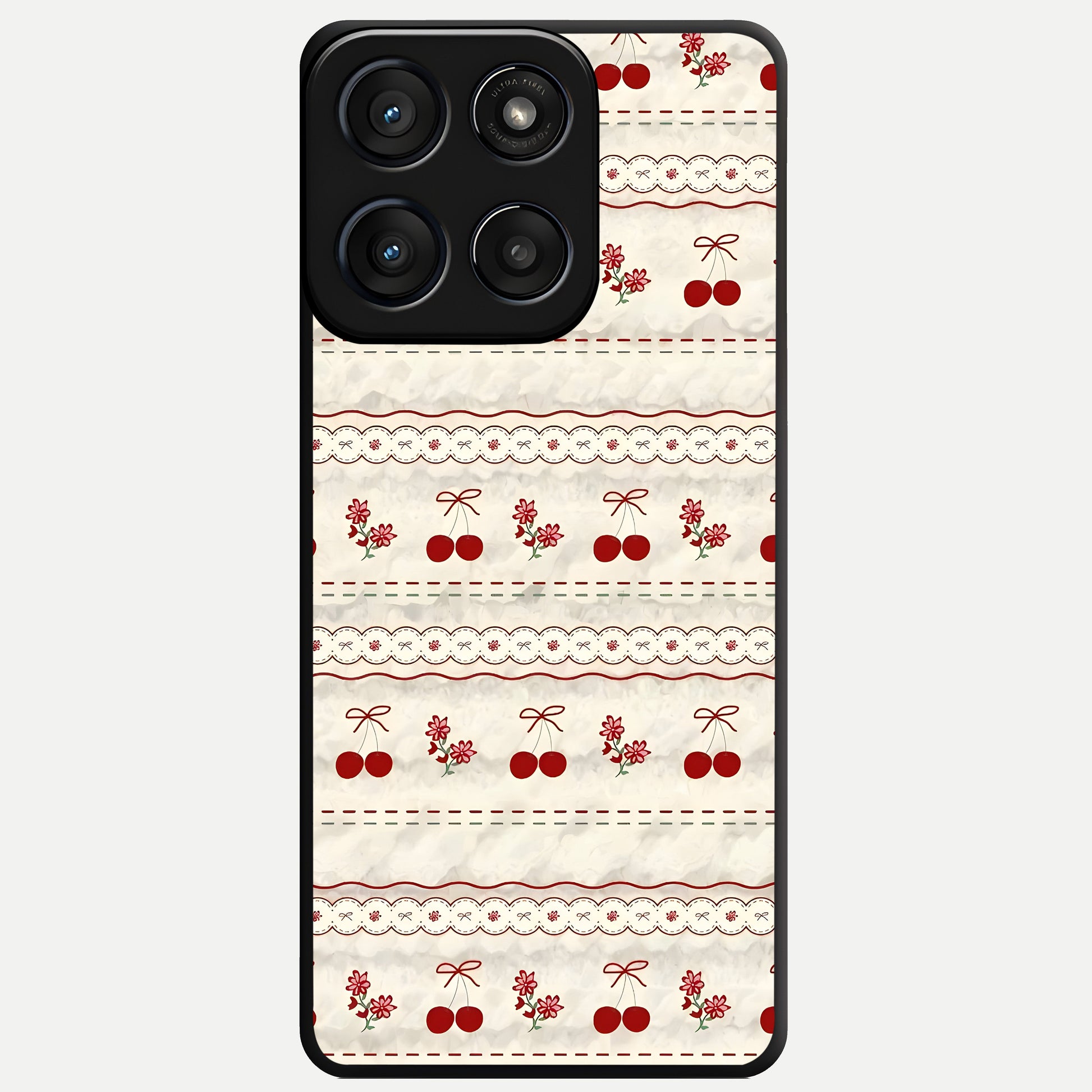  Cherry Bloom Charm Glass Case For Moto Edge 60 Fusion back cover – full design glossy printed glass finish