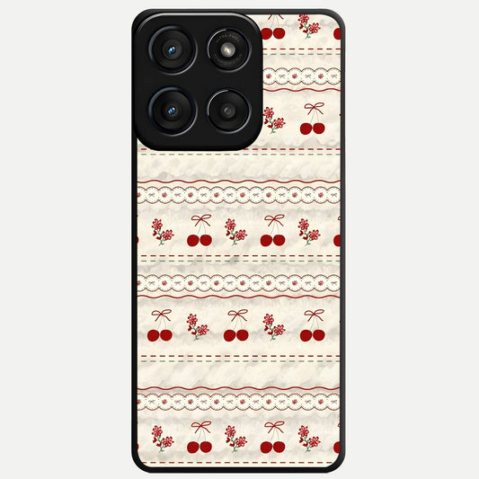  Cherry Bloom Charm Glass Case For Moto Edge 60 Fusion back cover – full design glossy printed glass finish