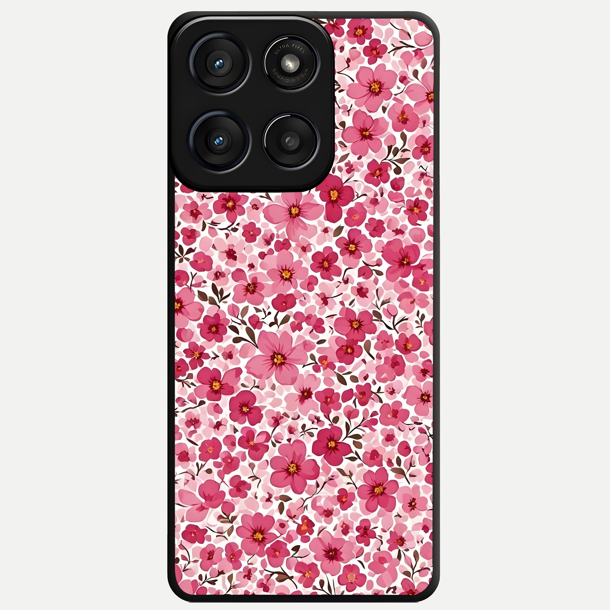  Cherry Blossom Charm Glass Case For Moto Edge 60 Fusion back cover – full design glossy printed glass finish