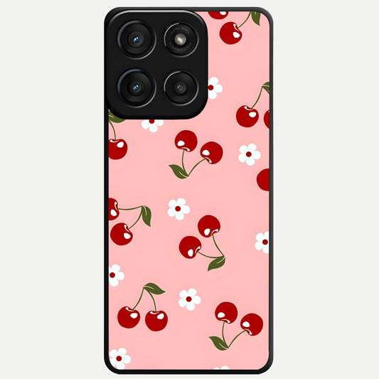  Cherry Love Mood Glass Case For Moto Edge 60 Fusion back cover – full design glossy printed glass finish