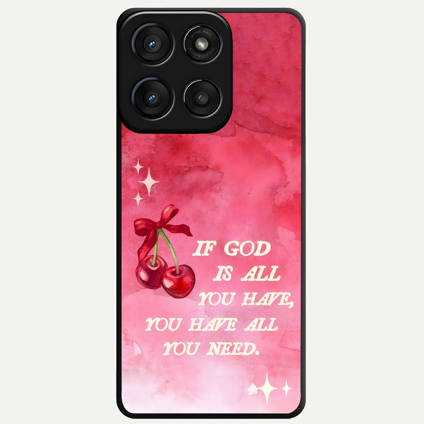  Cherry Quote Glass Case For Moto Edge 60 Fusion back cover – full design glossy printed glass finish