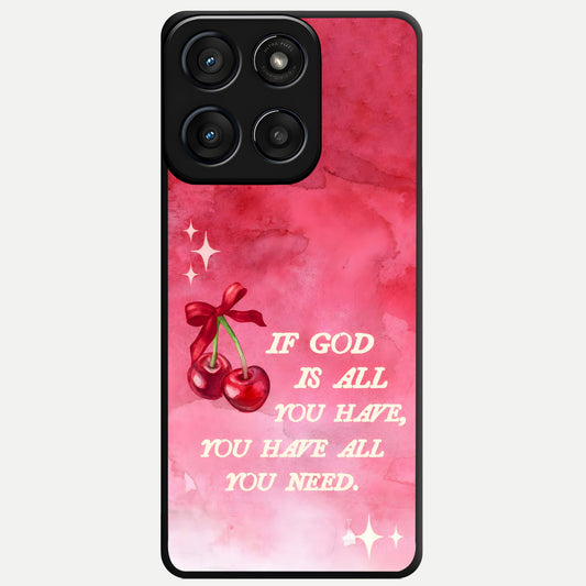  Cherry Quote Glass Case For Moto Edge 60 Fusion back cover – full design glossy printed glass finish