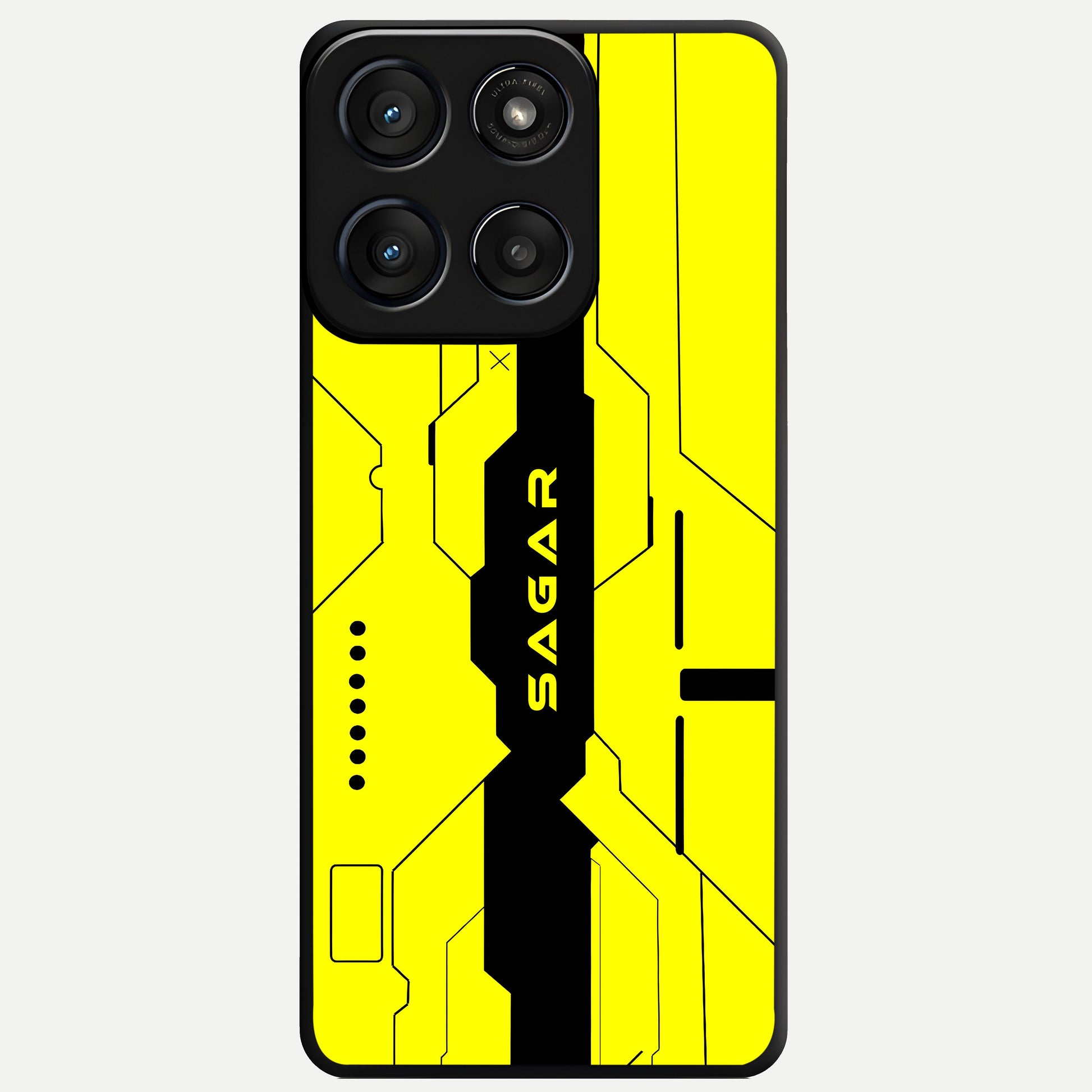  Circuit CYBERPUNK Custom Name Glass Case For Moto Edge 60 Fusion back cover – full design glossy printed glass finish