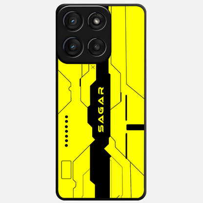  Circuit CYBERPUNK Custom Name Glass Case For Moto Edge 60 Fusion back cover – full design glossy printed glass finish